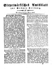 Steyermärkisches Amtsblatt zur Grätzer Zeitung 18260530 Seite: 1