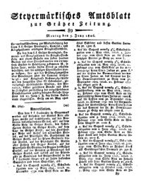 Steyermärkisches Amtsblatt zur Grätzer Zeitung 18260605 Seite: 1