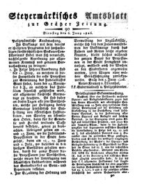 Steyermärkisches Amtsblatt zur Grätzer Zeitung 18260606 Seite: 1