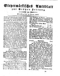 Steyermärkisches Amtsblatt zur Grätzer Zeitung 18260613 Seite: 1