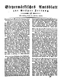 Steyermärkisches Amtsblatt zur Grätzer Zeitung 18260620 Seite: 1