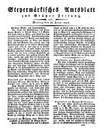 Steyermärkisches Amtsblatt zur Grätzer Zeitung 18260626 Seite: 1