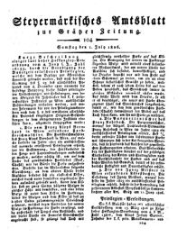 Steyermärkisches Amtsblatt zur Grätzer Zeitung 18260701 Seite: 1