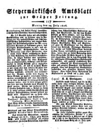 Steyermärkisches Amtsblatt zur Grätzer Zeitung 18260724 Seite: 1