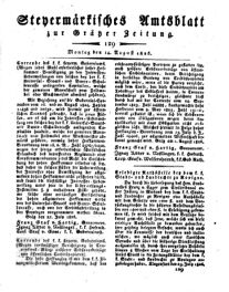 Steyermärkisches Amtsblatt zur Grätzer Zeitung 18260814 Seite: 1