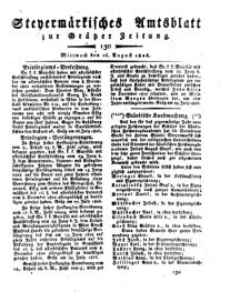 Steyermärkisches Amtsblatt zur Grätzer Zeitung 18260816 Seite: 1