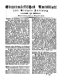 Steyermärkisches Amtsblatt zur Grätzer Zeitung 18260817 Seite: 1