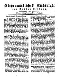 Steyermärkisches Amtsblatt zur Grätzer Zeitung 18260831 Seite: 1