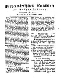 Steyermärkisches Amtsblatt zur Grätzer Zeitung 18260904 Seite: 1