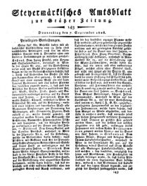 Steyermärkisches Amtsblatt zur Grätzer Zeitung 18260907 Seite: 1