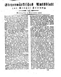 Steyermärkisches Amtsblatt zur Grätzer Zeitung 18260918 Seite: 1