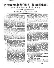 Steyermärkisches Amtsblatt zur Grätzer Zeitung 18260919 Seite: 1