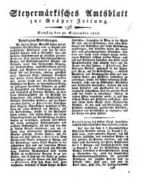 Steyermärkisches Amtsblatt zur Grätzer Zeitung 18260930 Seite: 1