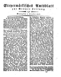 Steyermärkisches Amtsblatt zur Grätzer Zeitung 18261002 Seite: 1