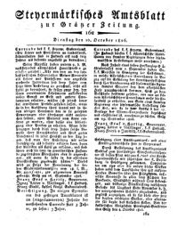 Steyermärkisches Amtsblatt zur Grätzer Zeitung 18261010 Seite: 1