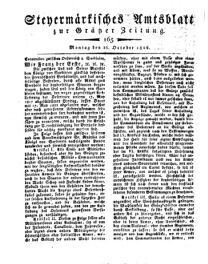 Steyermärkisches Amtsblatt zur Grätzer Zeitung 18261016 Seite: 1