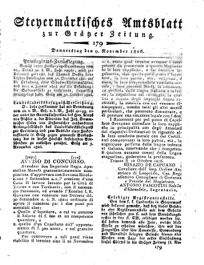 Steyermärkisches Amtsblatt zur Grätzer Zeitung 18261109 Seite: 1