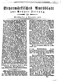 Steyermärkisches Amtsblatt zur Grätzer Zeitung 18261114 Seite: 1