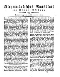 Steyermärkisches Amtsblatt zur Grätzer Zeitung 18261116 Seite: 1