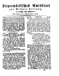 Steyermärkisches Amtsblatt zur Grätzer Zeitung 18261121 Seite: 1