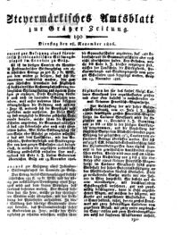 Steyermärkisches Amtsblatt zur Grätzer Zeitung 18261128 Seite: 1