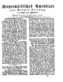 Steyermärkisches Amtsblatt zur Grätzer Zeitung 18261130 Seite: 1