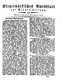 Steyermärkisches Amtsblatt zur Grätzer Zeitung 18261207 Seite: 1