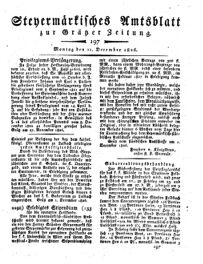 Steyermärkisches Amtsblatt zur Grätzer Zeitung 18261211 Seite: 1