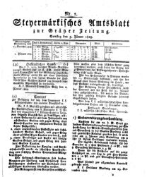 Steyermärkisches Amtsblatt zur Grätzer Zeitung 18290103 Seite: 1