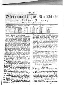 Steyermärkisches Amtsblatt zur Grätzer Zeitung 18290105 Seite: 1