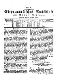 Steyermärkisches Amtsblatt zur Grätzer Zeitung 18290112 Seite: 1