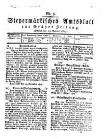 Steyermärkisches Amtsblatt zur Grätzer Zeitung 18290113 Seite: 1