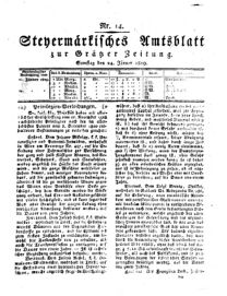 Steyermärkisches Amtsblatt zur Grätzer Zeitung 18290124 Seite: 1