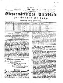 Steyermärkisches Amtsblatt zur Grätzer Zeitung 18290129 Seite: 1