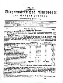 Steyermärkisches Amtsblatt zur Grätzer Zeitung 18290205 Seite: 1