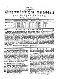 Steyermärkisches Amtsblatt zur Grätzer Zeitung 18290207 Seite: 1