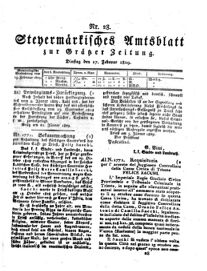 Steyermärkisches Amtsblatt zur Grätzer Zeitung 18290217 Seite: 1