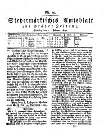 Steyermärkisches Amtsblatt zur Grätzer Zeitung 18290221 Seite: 1