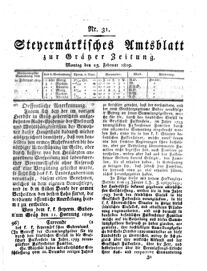 Steyermärkisches Amtsblatt zur Grätzer Zeitung 18290223 Seite: 1