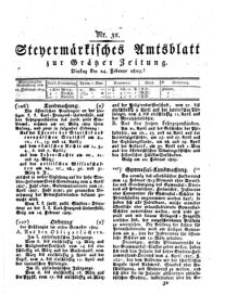 Steyermärkisches Amtsblatt zur Grätzer Zeitung 18290224 Seite: 1