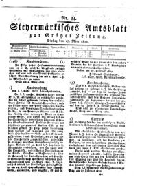 Steyermärkisches Amtsblatt zur Grätzer Zeitung 18290317 Seite: 1