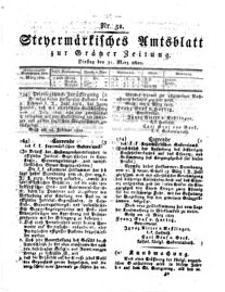 Steyermärkisches Amtsblatt zur Grätzer Zeitung 18290331 Seite: 1