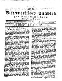 Steyermärkisches Amtsblatt zur Grätzer Zeitung 18290414 Seite: 1