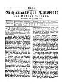 Steyermärkisches Amtsblatt zur Grätzer Zeitung