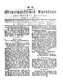 Steyermärkisches Amtsblatt zur Grätzer Zeitung 18290428 Seite: 1