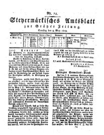 Steyermärkisches Amtsblatt zur Grätzer Zeitung 18290509 Seite: 1