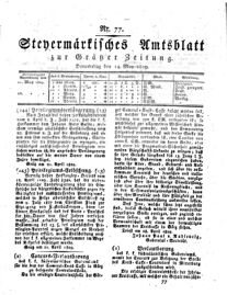 Steyermärkisches Amtsblatt zur Grätzer Zeitung 18290514 Seite: 1