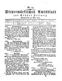 Steyermärkisches Amtsblatt zur Grätzer Zeitung 18290527 Seite: 1