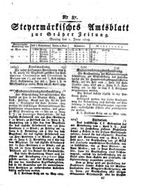 Steyermärkisches Amtsblatt zur Grätzer Zeitung 18290601 Seite: 1