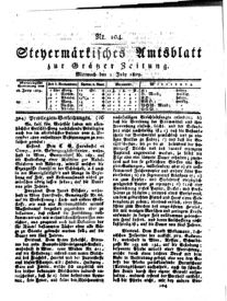 Steyermärkisches Amtsblatt zur Grätzer Zeitung